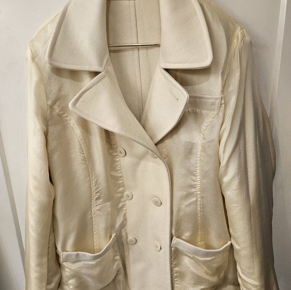 NWT - Fitz-Wright Wool Blend Winter White Reversible Coat - Size 16 - Picture 11 of 12